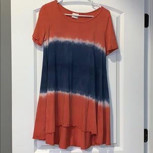 orange and blue boutique dress